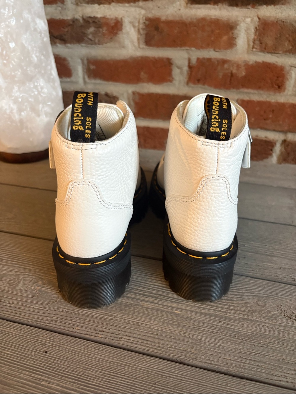 Dr. Martens White Devon Heart Boots - Picture 3 of 12